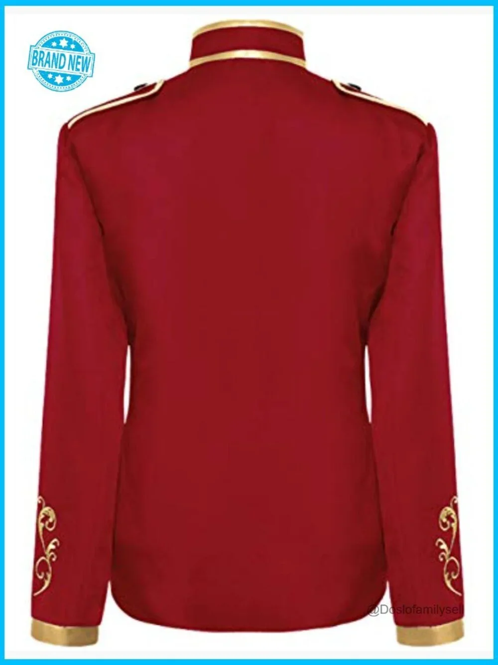 Military Blazer Punk Officer Fitted Jacket Slim Fit Embroidered Long Sleeve